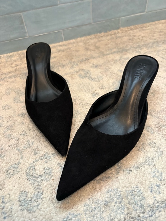 SCHUTZ Shoes - SCHUTZ Black Pointed-Toe Slip-On Women’s Mules